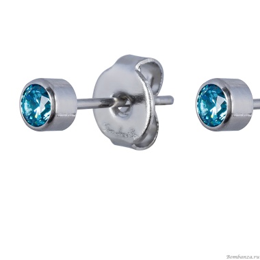 Пусеты Fiore Luna, Cubic zirconia Aquamarine, SWE0128 A S Пусеты Fiore Luna, Cubic zirconia Aquamarine, SWE0128 A S